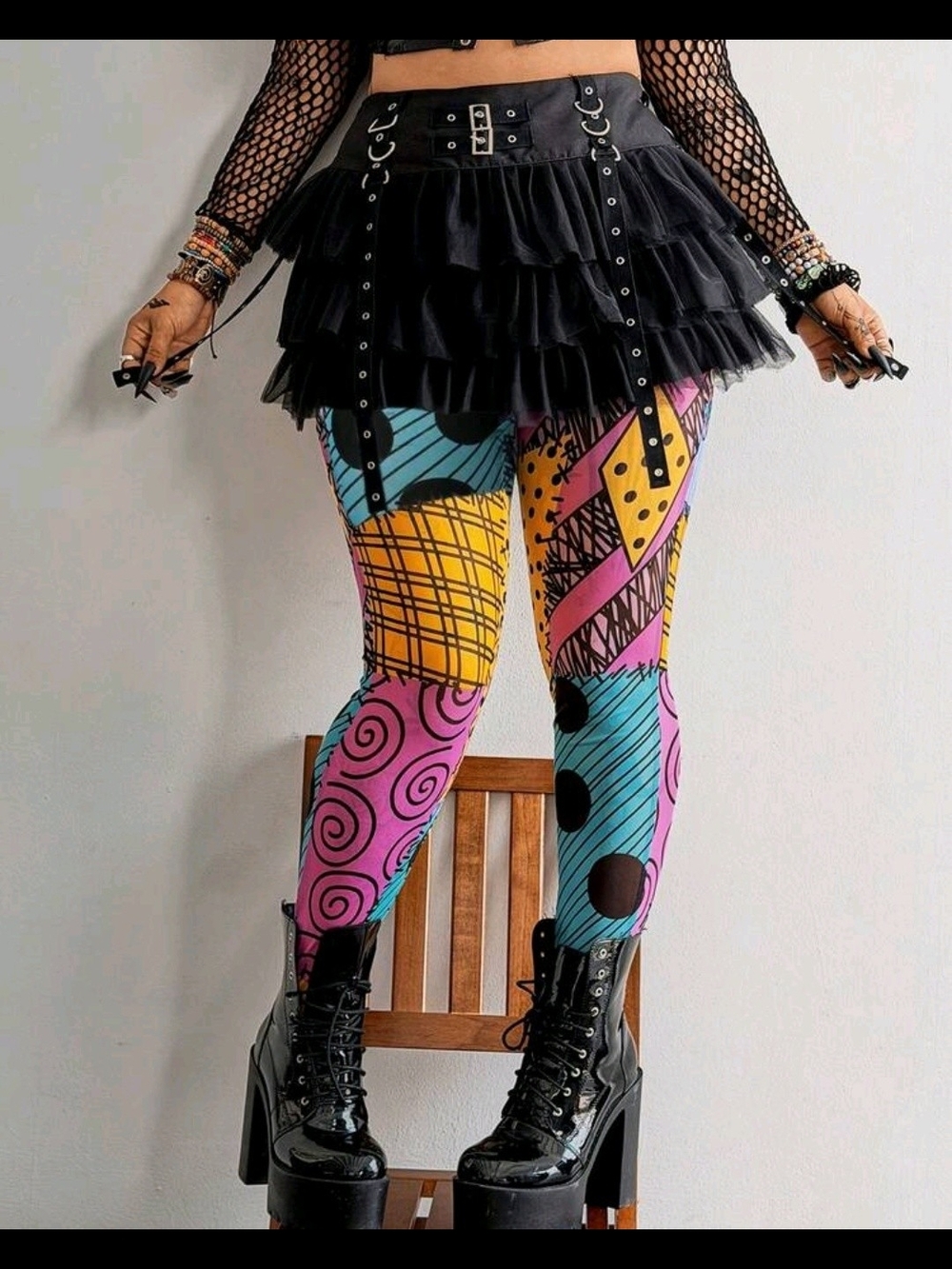 PRICE DROP 👇🏼 Colorblock Patchwork Print Leggings - Multicolor